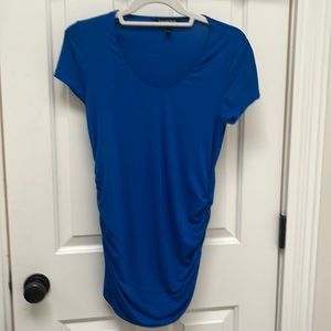Isabella Oliver blue maternity tshirt. Scoop neck